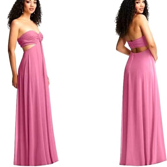 NEW Dessy Collection Neela Strapless Empire Waist Cutout Dress,‎ Orchid Pink, 14 - Picture 4 of 9